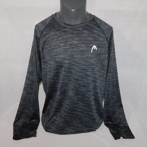 HEAD Mens L Black gray Long Sleeve Activewear Crewneck Shirt